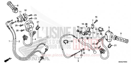 LEVIER DE GUIDON/COMMUTATEUR/CABLE (NC750S/SA) NC750SAG de 2016